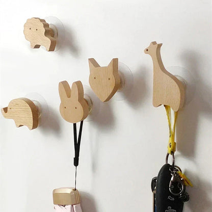 BoisMalin - Ganci a muro giocosi in legno con motivi animali