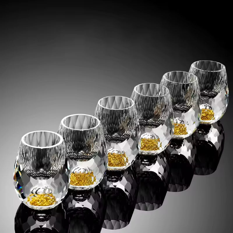 Kinverre - Bicchiere per Sake Giapponese con Foglia d'Oro Applicata a Mano