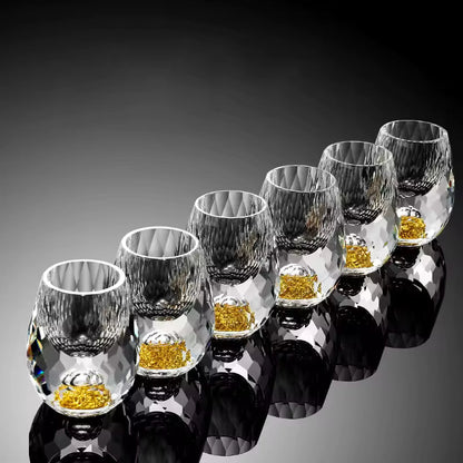 Kinverre - Bicchiere per Sake Giapponese con Foglia d'Oro Applicata a Mano