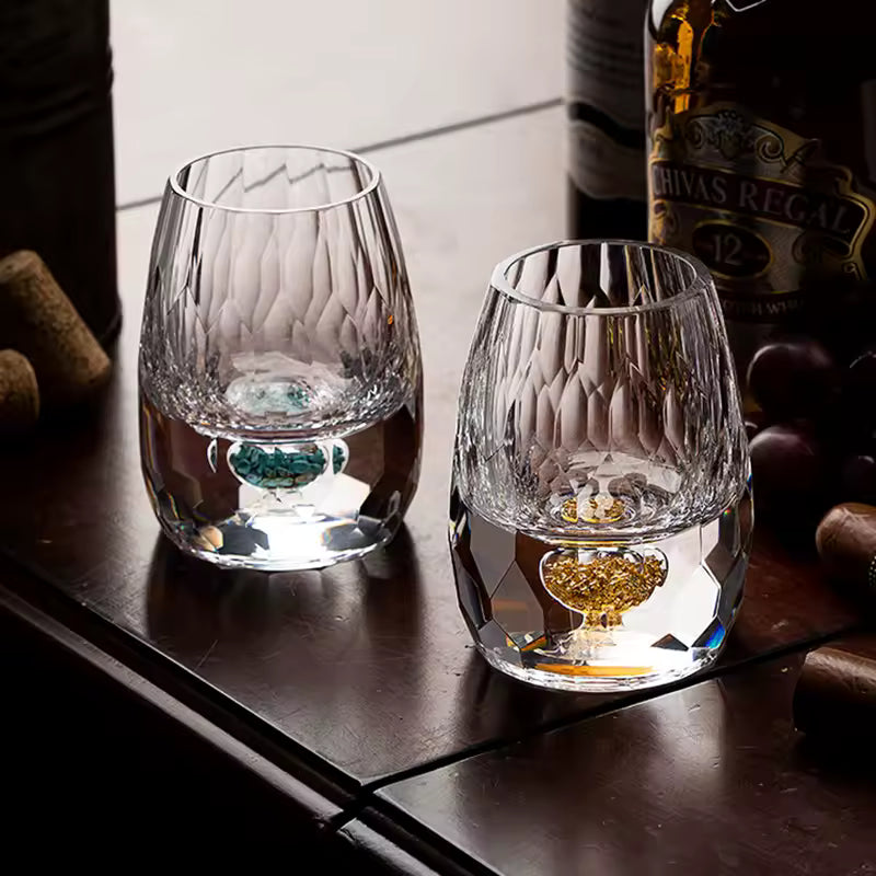 Kinverre - Bicchiere per Sake Giapponese con Foglia d'Oro Applicata a Mano