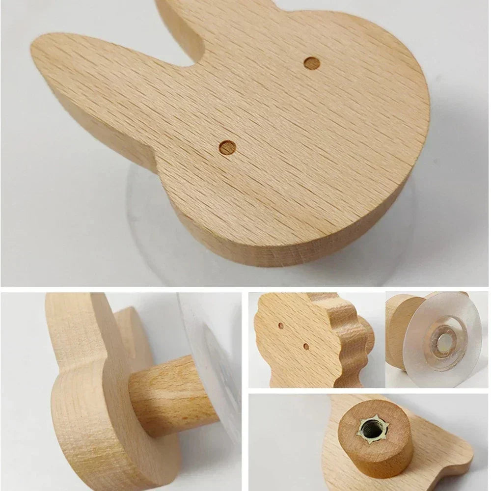 BoisMalin - Ganci a muro giocosi in legno con motivi animali