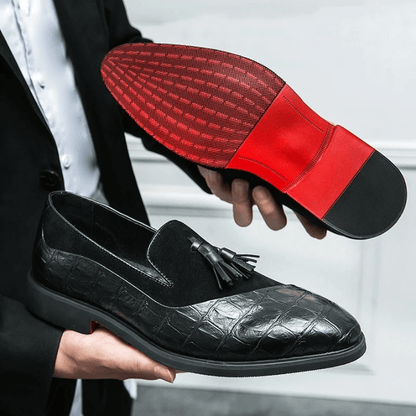 Elegante Mocassino con Design a Frange per Uomini – Scarpe da Business Classiche in Finta Pelle