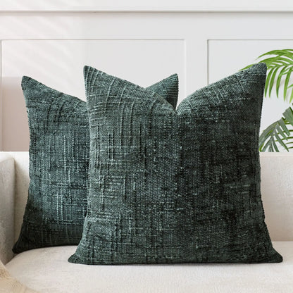 BambouLuxe - Fodera decorativa per cuscino in chenille con struttura in bambù