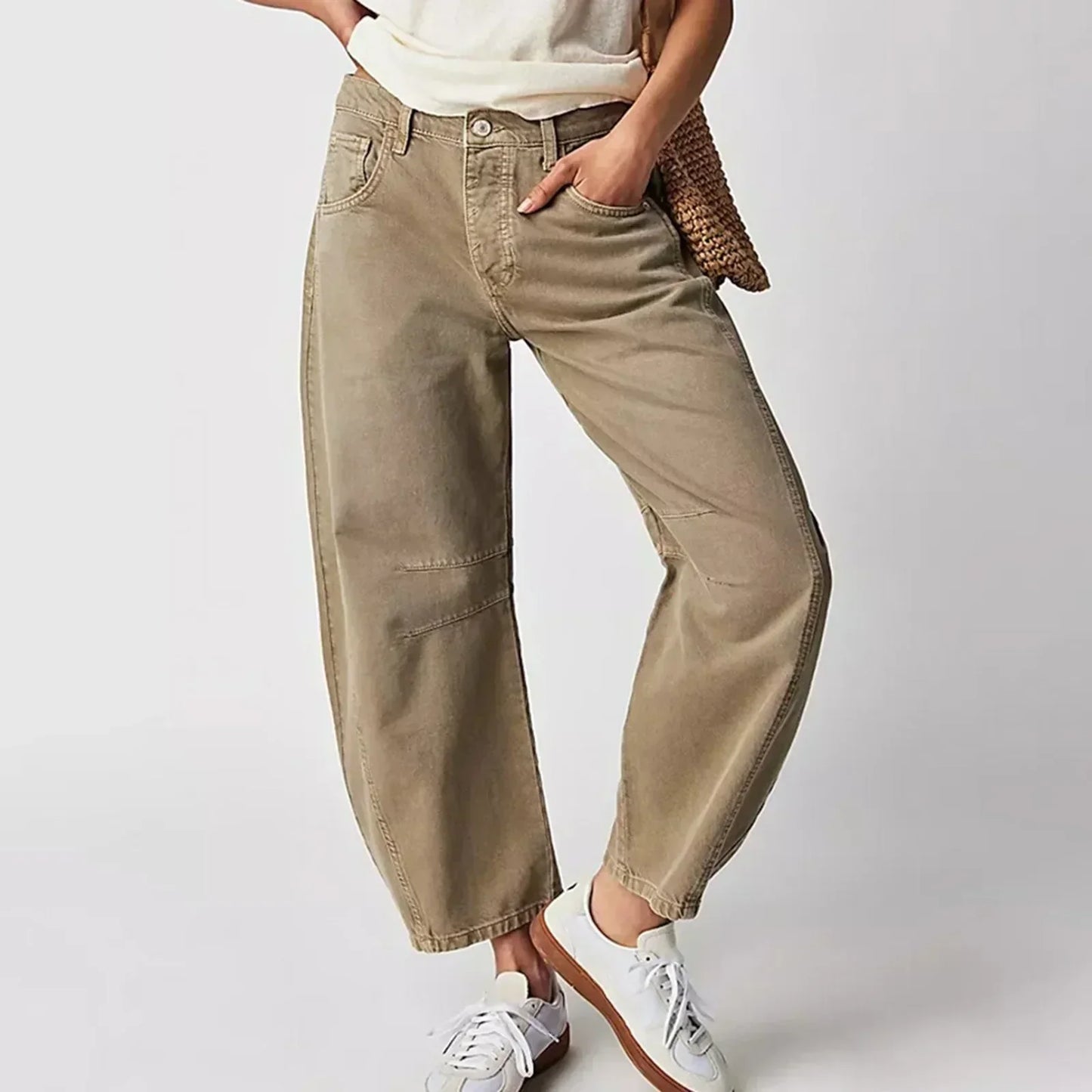 Jeans casual da donna con gamba larga e vita alta – Comodi pantaloni in denim loose-fit