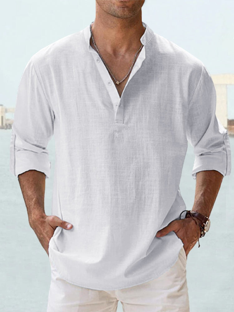 camicia lino uomo estate traspirante