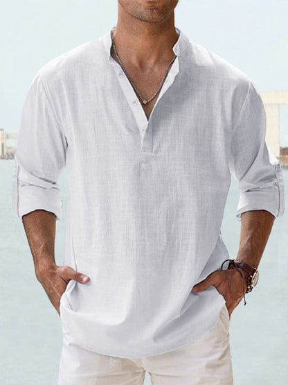 camicia lino uomo estate traspirante