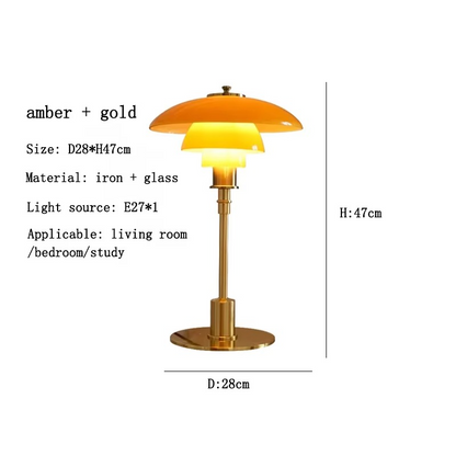 Lampada da tavolo vintage con paralume a fungo – Elegante lampada di design retro per soggiorno e camera da letto