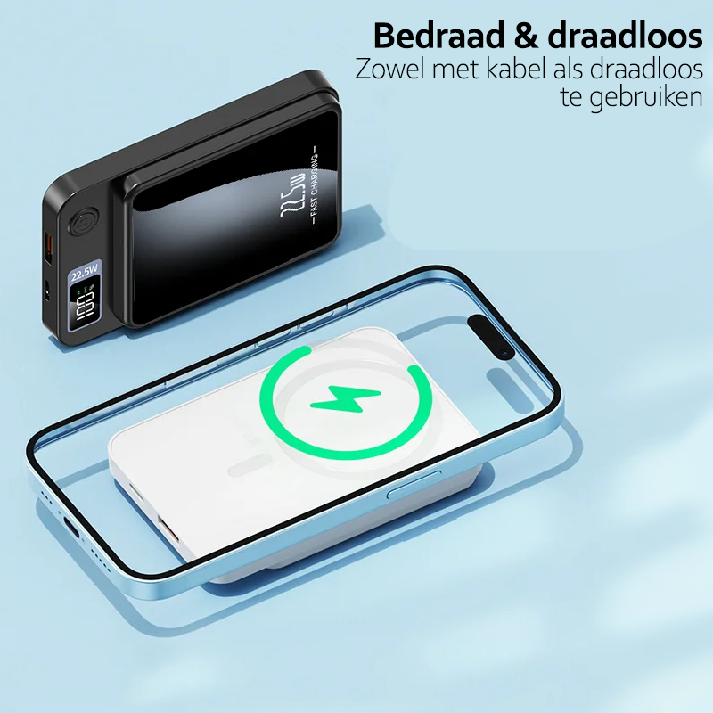 VoltZen - Batteria Esterna Magnetica Wireless | Powerbank Wireless | Compatibile con MagSafe