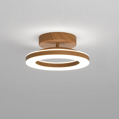 Annelis - Lampada da soffitto LED Anello Aperto con Cornice in Legno