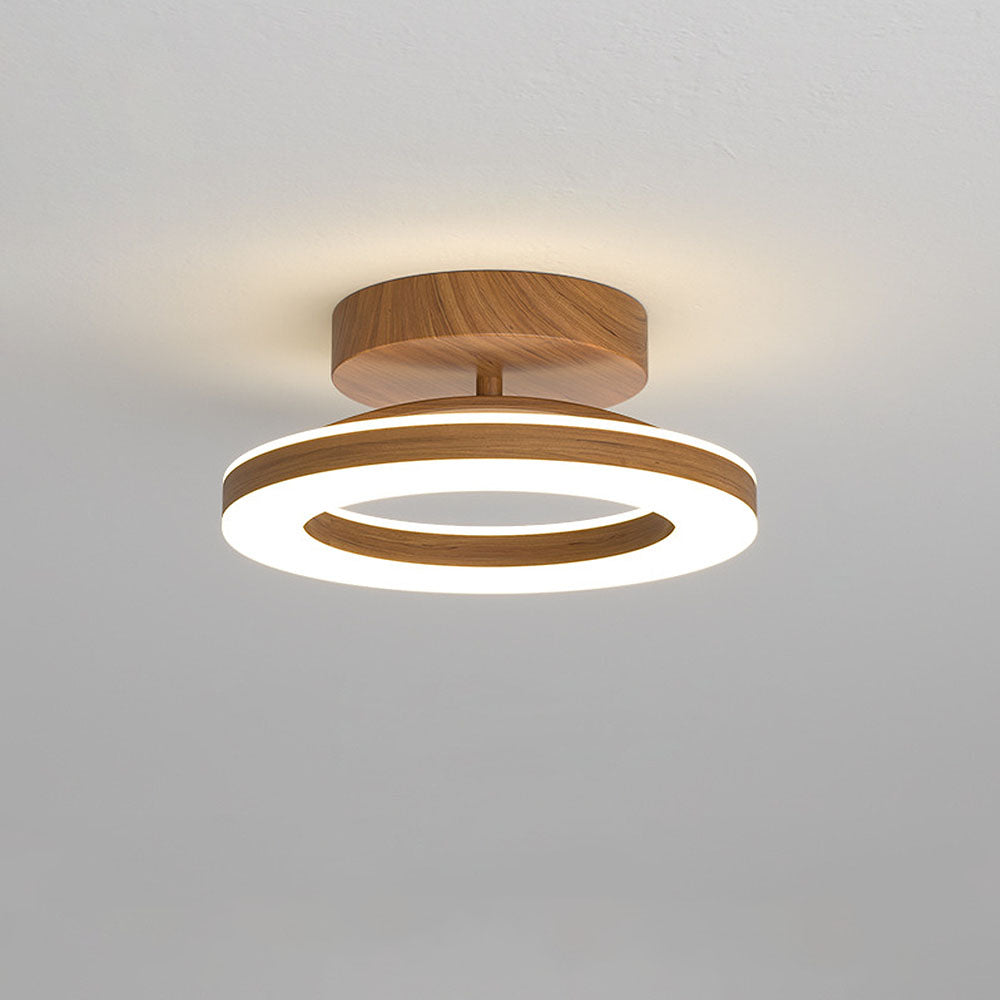 Annelis - Lampada da soffitto LED Anello Aperto con Cornice in Legno