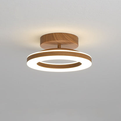Annelis - Lampada da soffitto LED Anello Aperto con Cornice in Legno