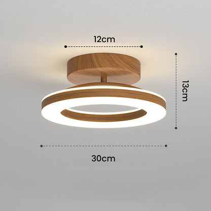 Annelis - Lampada da soffitto LED Anello Aperto con Cornice in Legno