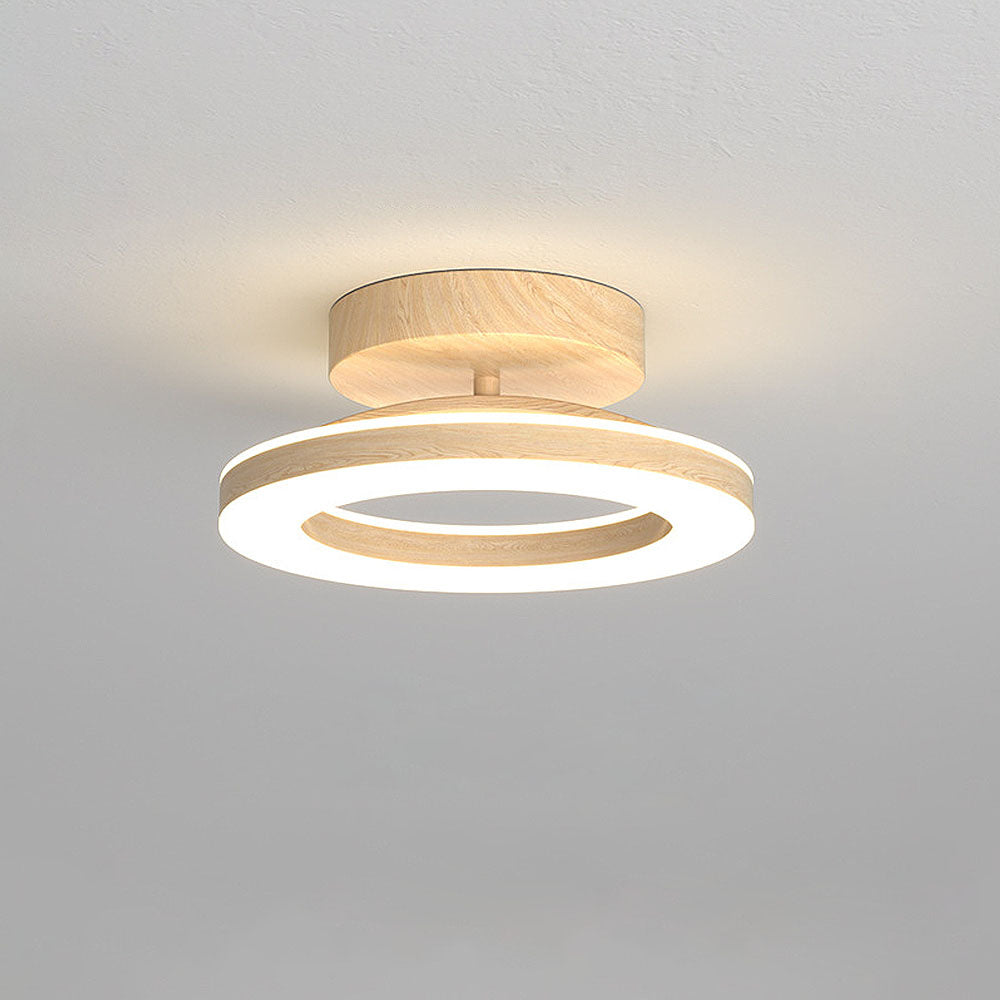 Annelis - Lampada da soffitto LED Anello Aperto con Cornice in Legno