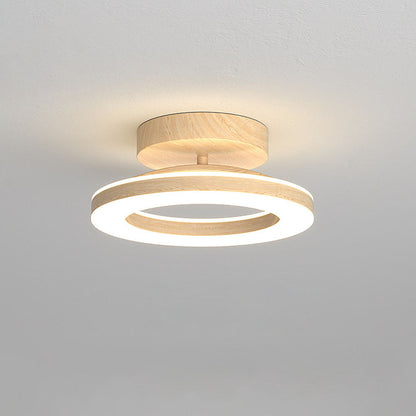 Annelis - Lampada da soffitto LED Anello Aperto con Cornice in Legno