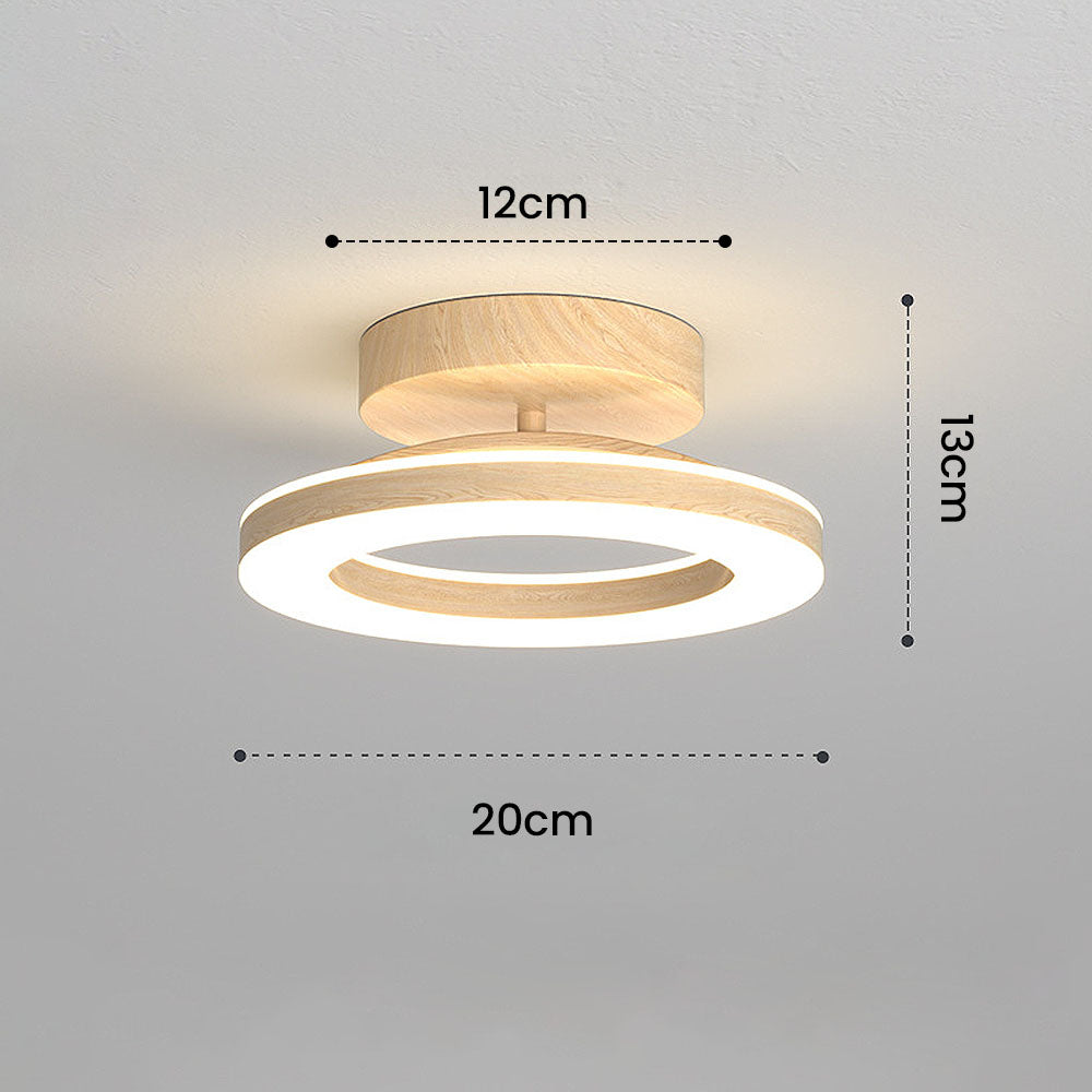 Annelis - Lampada da soffitto LED Anello Aperto con Cornice in Legno
