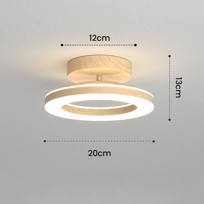 Annelis - Lampada da soffitto LED Anello Aperto con Cornice in Legno