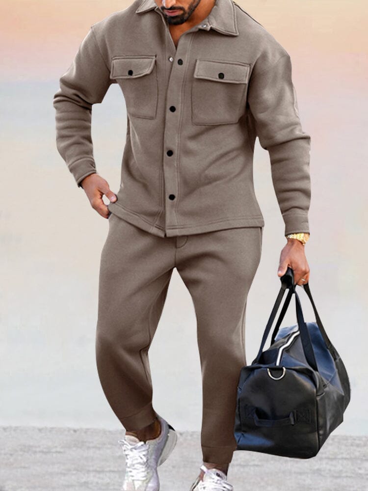Lioran - Completo Uomo Due Pezzi Casual Chic: Giacca Primaverile con Maniche Lunghe e Bottoni e Pantaloni Lunghi