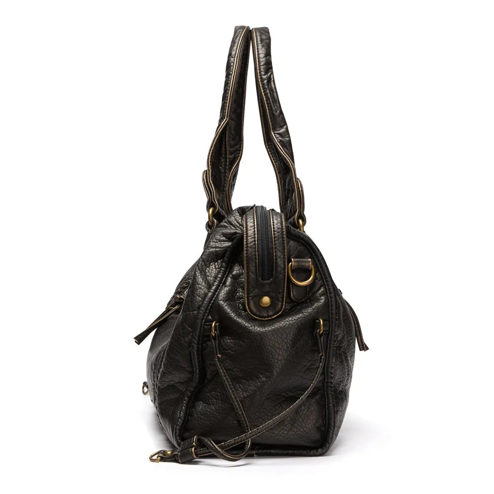 Lunéthra - Borsa nera elegante per lo shopping