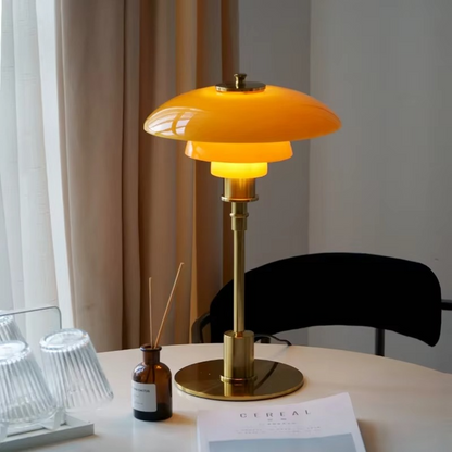 Lampada da tavolo vintage con paralume a fungo – Elegante lampada di design retro per soggiorno e camera da letto