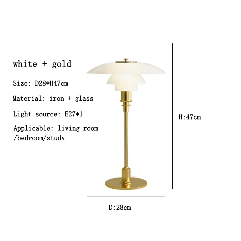 Lampada da tavolo vintage con paralume a fungo – Elegante lampada di design retro per soggiorno e camera da letto