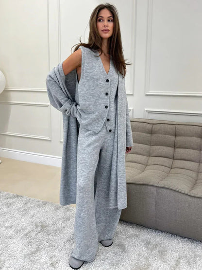 Calise - Ensemble estivo in materiale morbido, leggero ed elegante per donne, composto da un gilet, un blazer e un pantalone