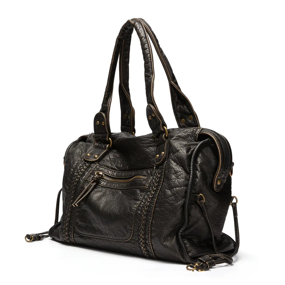Lunéthra - Borsa nera elegante per lo shopping