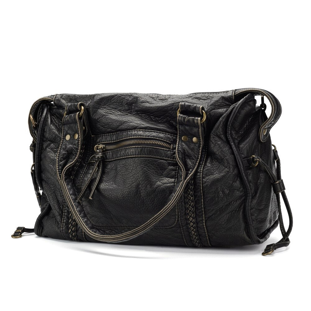 Lunéthra - Borsa nera elegante per lo shopping