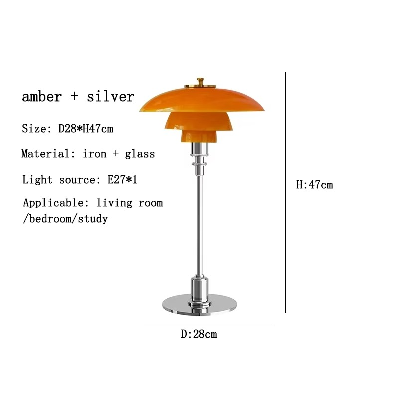 Lampada da tavolo vintage con paralume a fungo – Elegante lampada di design retro per soggiorno e camera da letto