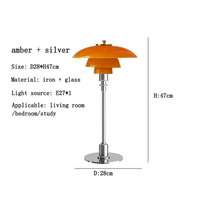 Lampada da tavolo vintage con paralume a fungo – Elegante lampada di design retro per soggiorno e camera da letto