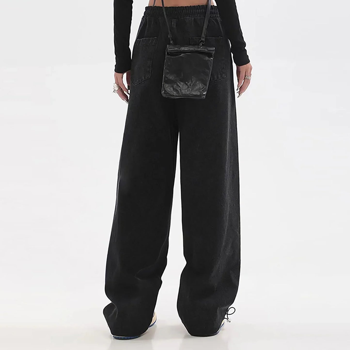 Pantaloni jogging color block casual con strisce laterali per donne – Pantaloni larghi streetwear