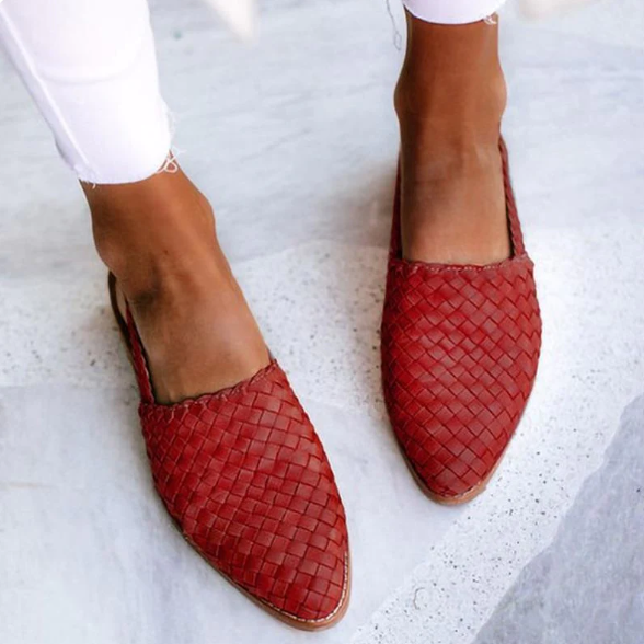 Mocassini Slingback intrecciati a punta – Scarpe estive comode per donne