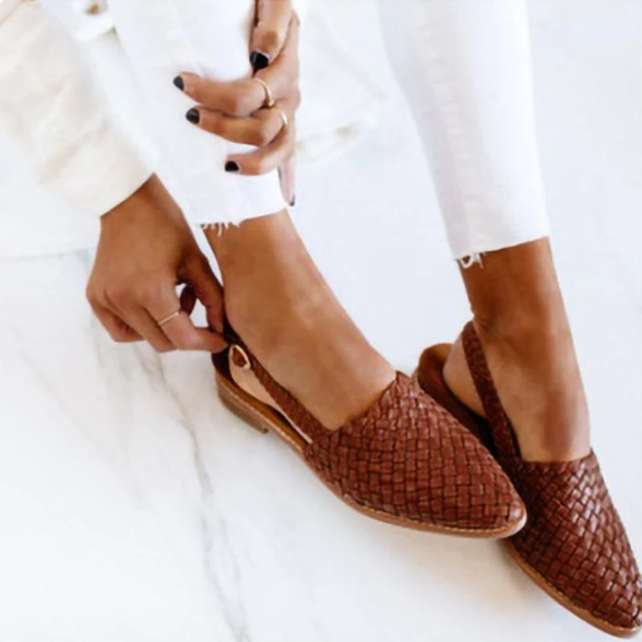 Mocassini Slingback intrecciati a punta – Scarpe estive comode per donne