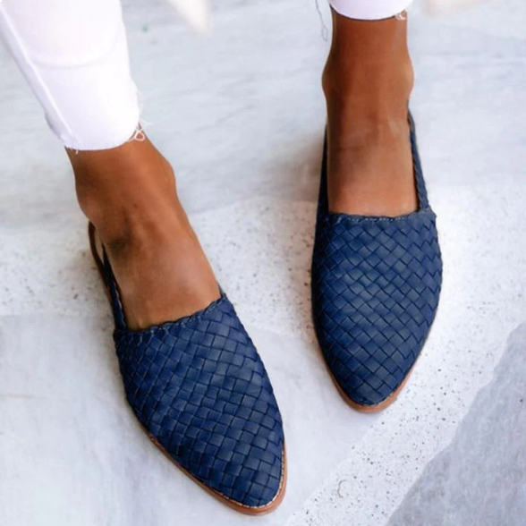 Mocassini Slingback intrecciati a punta – Scarpe estive comode per donne
