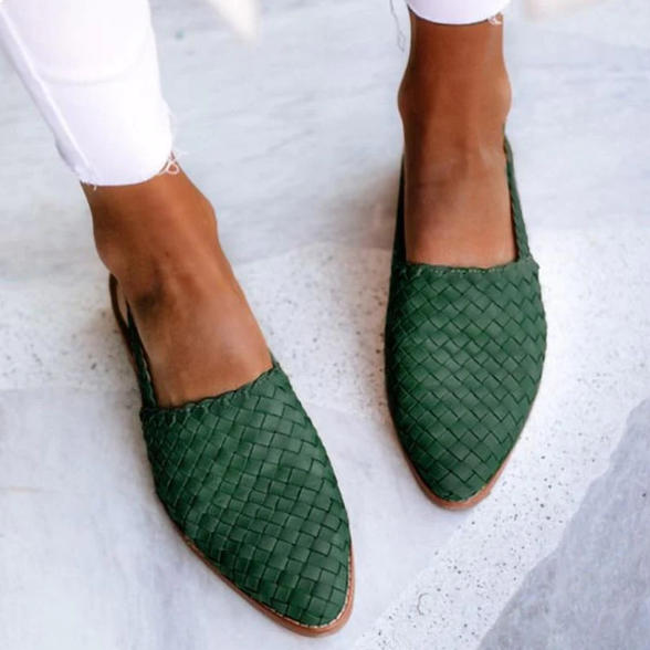 Mocassini Slingback intrecciati a punta – Scarpe estive comode per donne