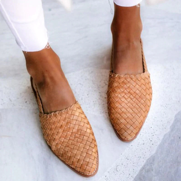 Mocassini Slingback intrecciati a punta – Scarpe estive comode per donne