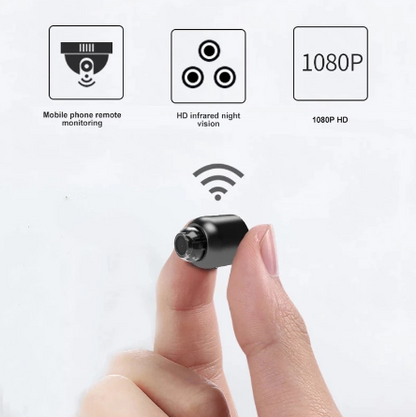 MiniVigi - Mini-Camera Wi-Fi impermeabile 1080P con visione notturna a 160°