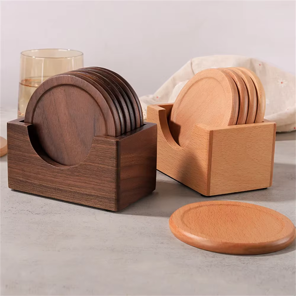 ArtboisZen - Set di Sottobicchieri in Legno Giapponese