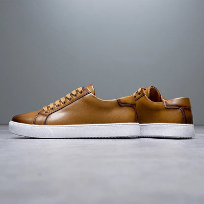 Sneaker in pelle da uomo moderne con suola bianca – Scarpe casual eleganti per il quotidiano e il business