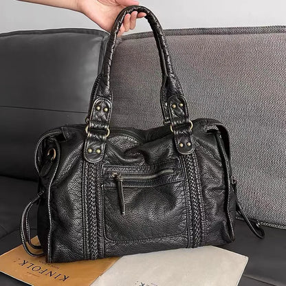 Lunéthra - Borsa nera elegante per lo shopping