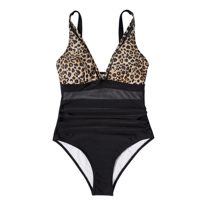 Costume da bagno elegante per donne con dettagli in rete – Scollo a V profondo e modellante