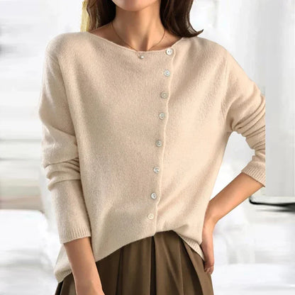Juliette - Gilet Asimmetrico Elegante e Morbido in Cachemire Primaverile con Bottoni