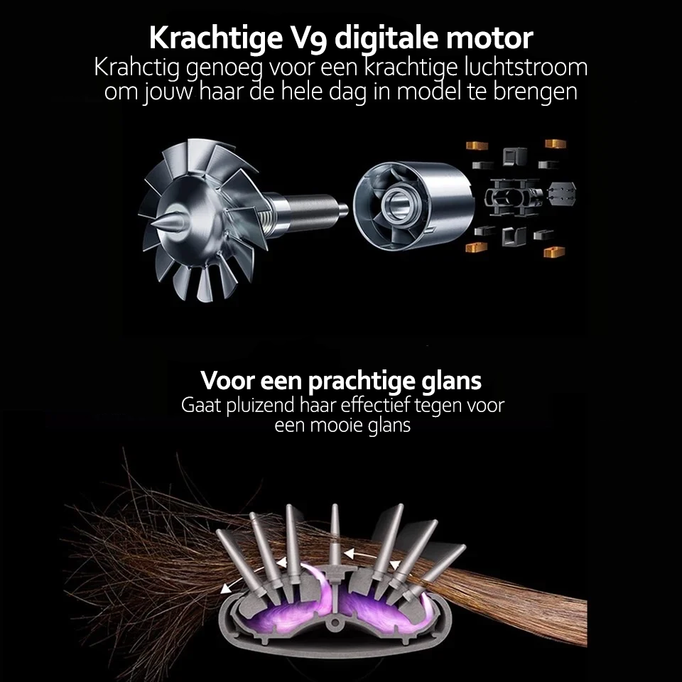 Styler per capelli Glow multifunzionale 5-in-1 con potente tecnologia agli ioni da 1000W, incluso asciugacapelli, piastra per capelli