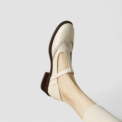 Eleganti scarpe Mary Jane in pelle con tacco a blocco e fibbia per donne – Comode e senza tempo