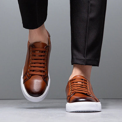 Sneaker in pelle da uomo moderne con suola bianca – Scarpe casual eleganti per il quotidiano e il business
