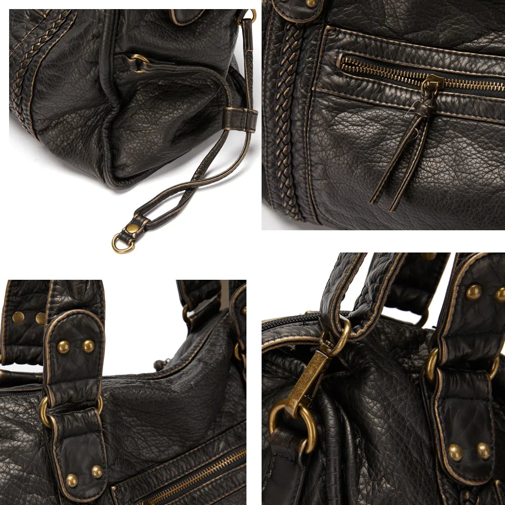 Lunéthra - Borsa nera elegante per lo shopping