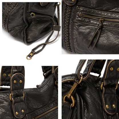 Lunéthra - Borsa nera elegante per lo shopping