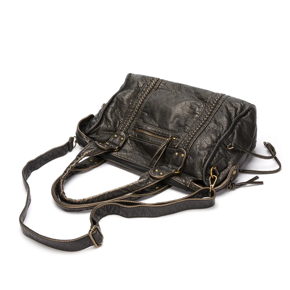 Lunéthra - Borsa nera elegante per lo shopping