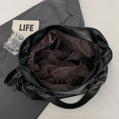 Marine - Grande borsa a mano in pelle morbida