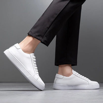Sneaker in pelle da uomo moderne con suola bianca – Scarpe casual eleganti per il quotidiano e il business