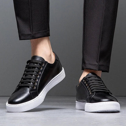 Sneaker in pelle da uomo moderne con suola bianca – Scarpe casual eleganti per il quotidiano e il business